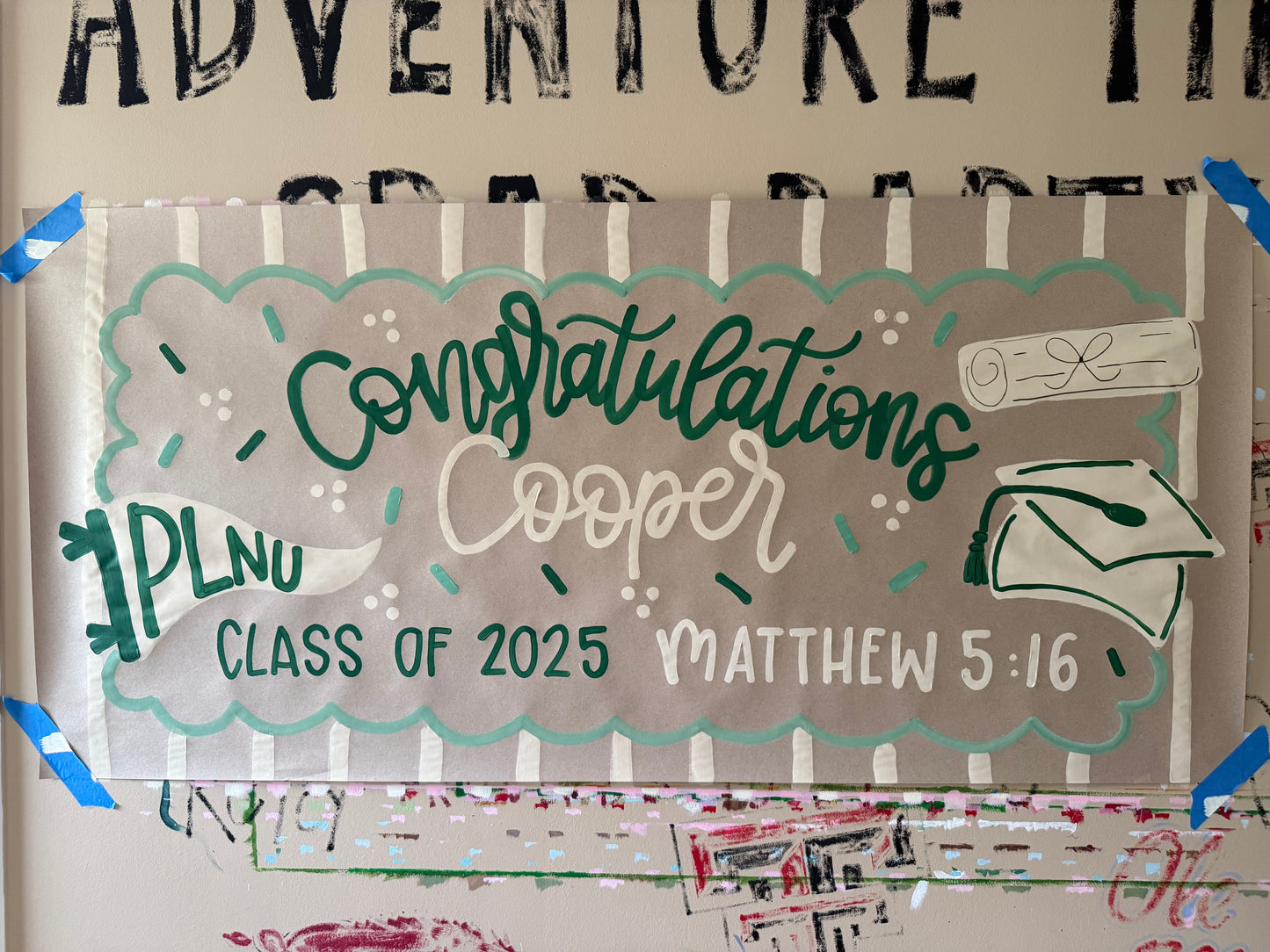 Custom Hand-Painted Graduation Banner | Kraft Paper Party Decor