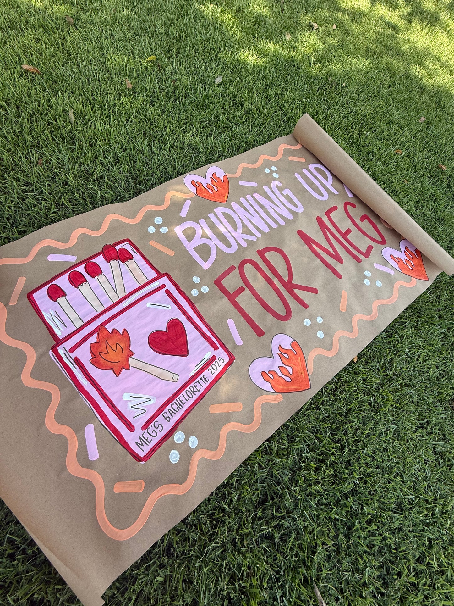 Custom Bachelorette Banner – Hand-Painted Kraft Paper, Personalized