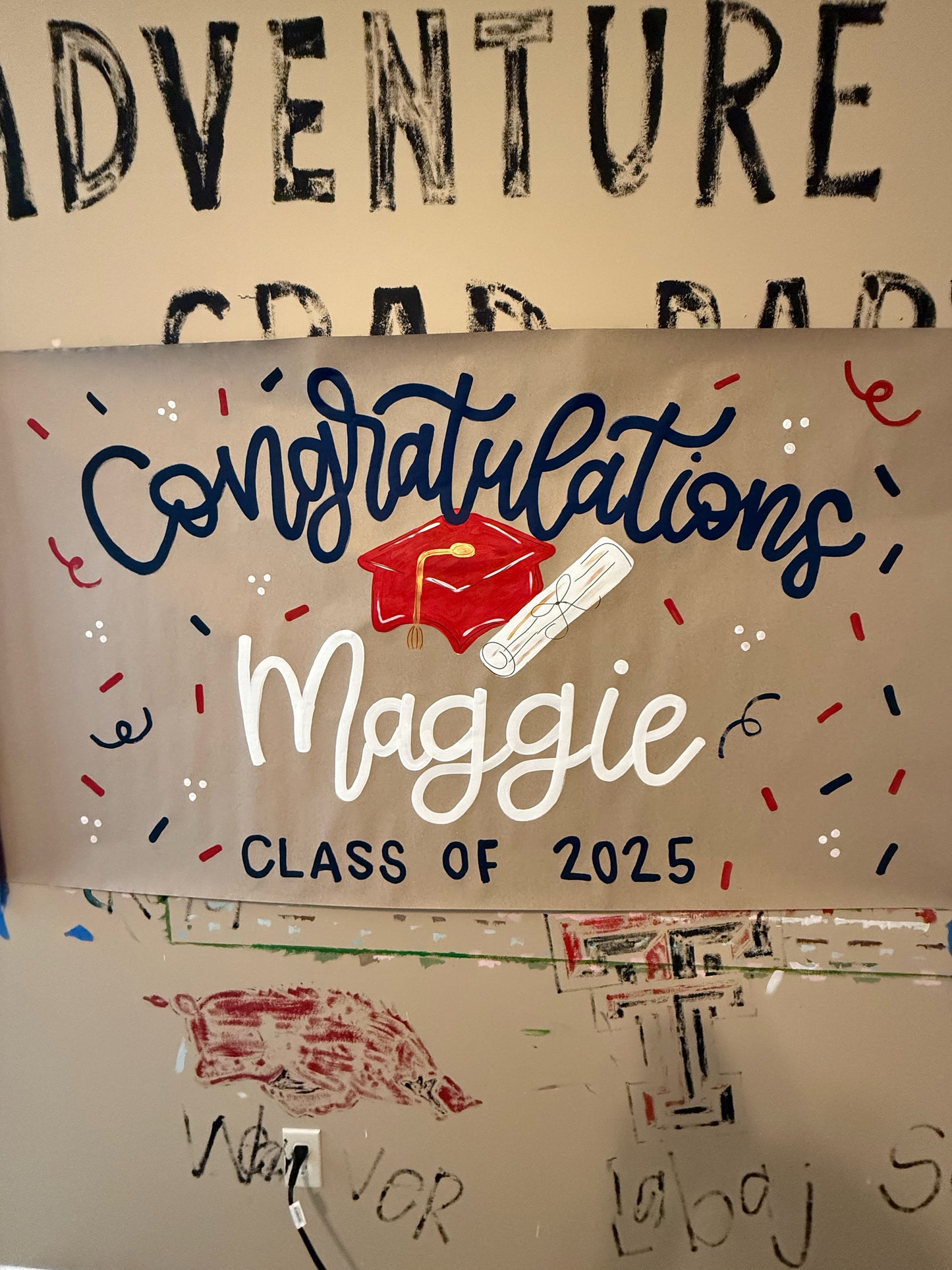 Custom Hand-Painted Graduation Banner | Kraft Paper Party Decor