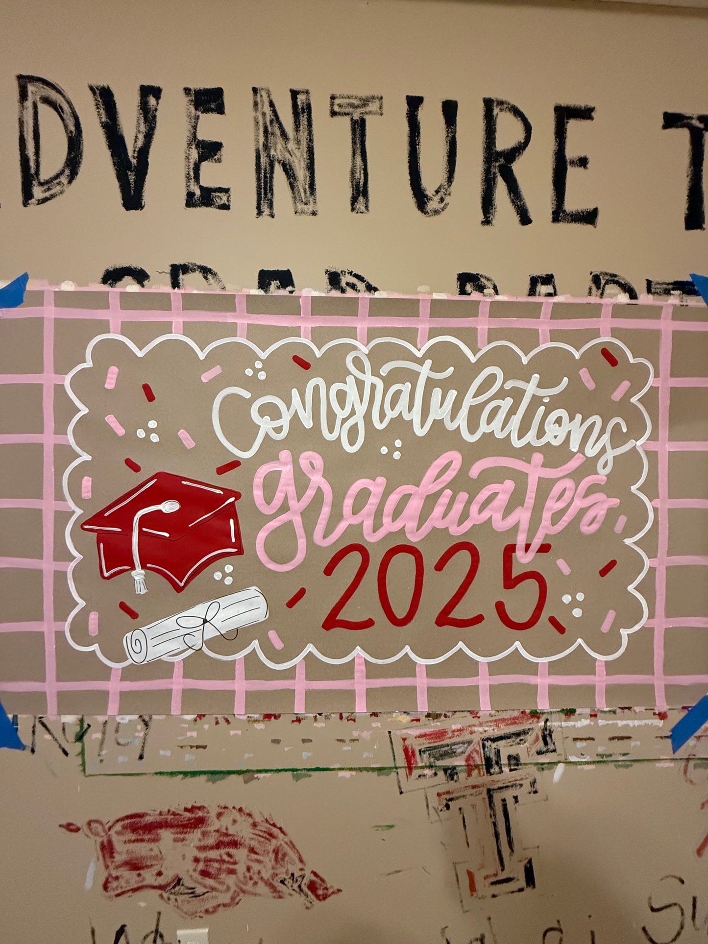 Custom Hand-Painted Graduation Banner | Kraft Paper Party Decor