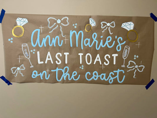 Custom Bachelorette Banner – Hand-Painted Kraft Paper, Personalized