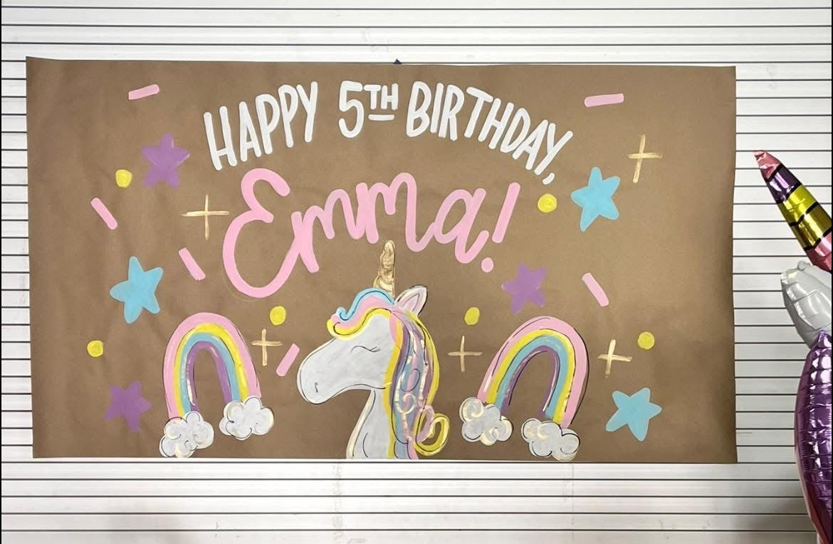 Custom Birthday Banner for Any Theme | Hand-Painted Party Backdrop | Personalized Butcher Paper Banner | Fast Shipping